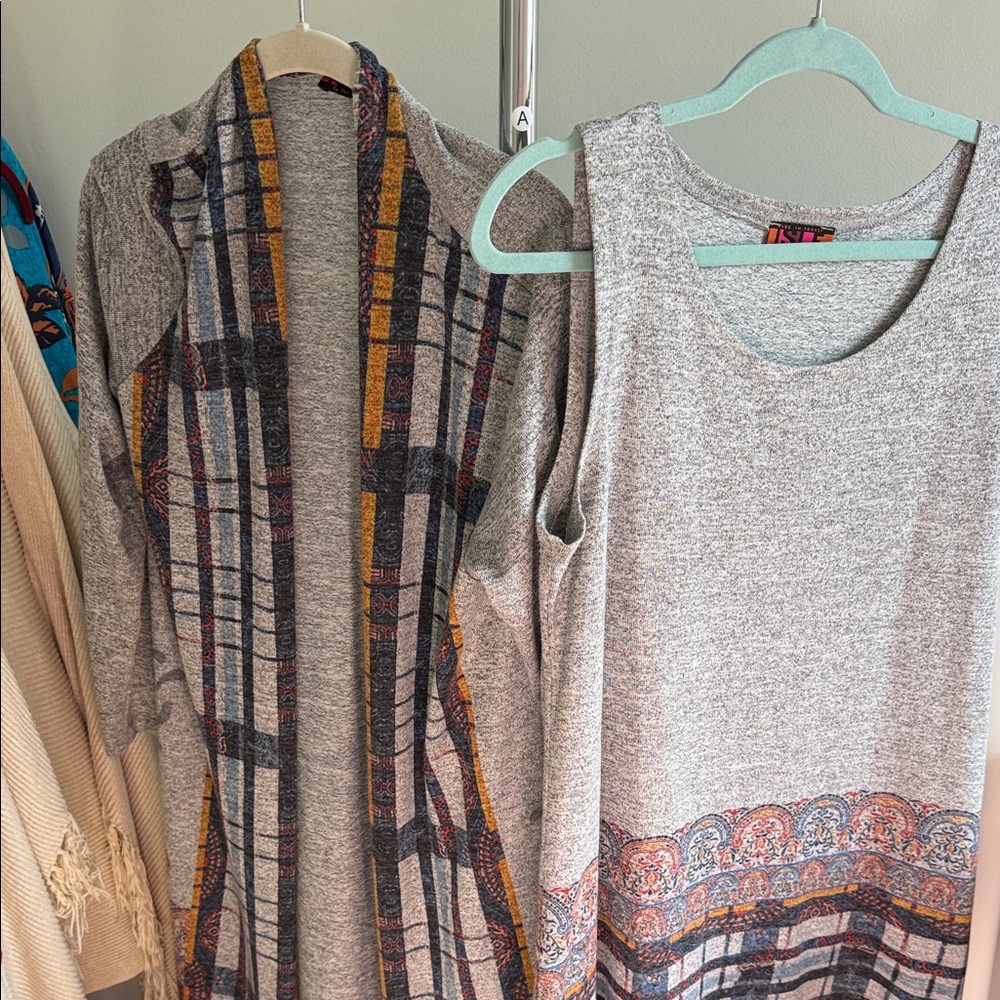 Gorgeous Gray Sleeveless Dress and Cardigan Set